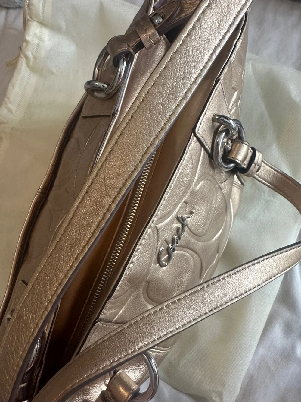 Sold—Coach Metallic Gold Signature Shoulder Bag